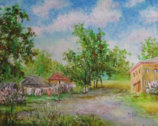 Картина "Сирень во дворе" Светлана Круглова