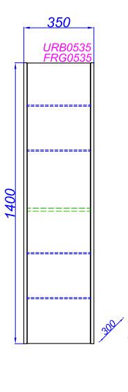 Пенал подвесной Aqwella Urban URB0535DD дуб давос 35 см.