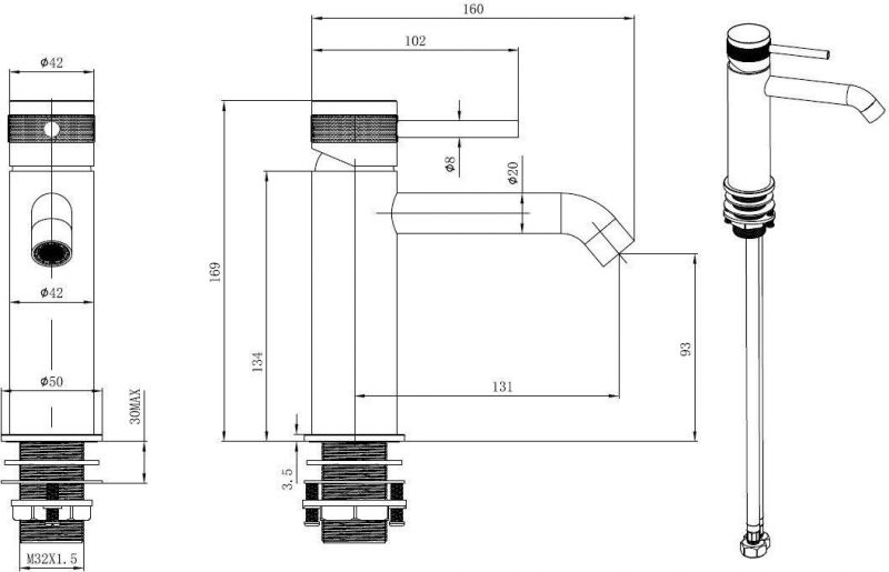 Смеситель для раковины Allen Brau Priority 5.31A01-31 черный матовый фото 2