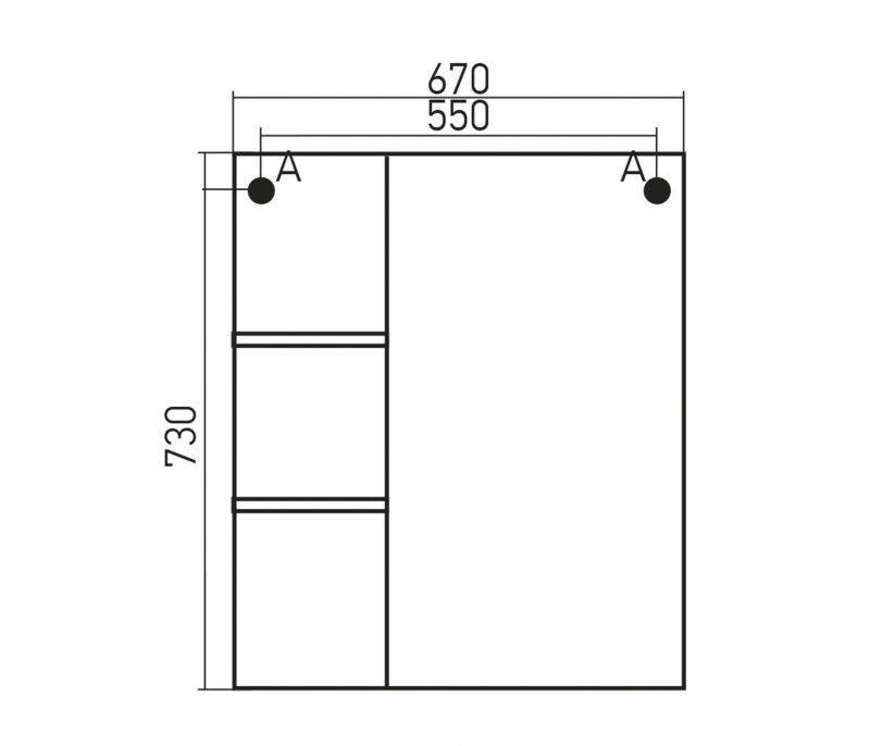 Зеркальный шкаф Mixline Милора-67 529465 67х73 см