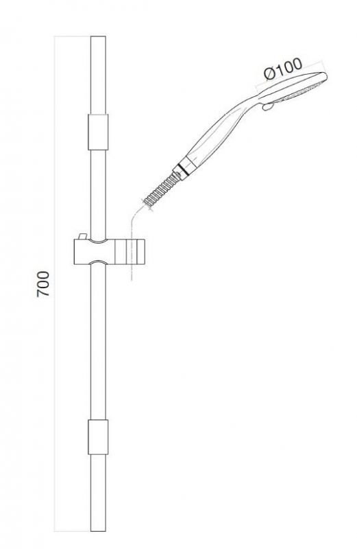 Душевой гарнитур Webert Shower Set AC0589560, черный матовый