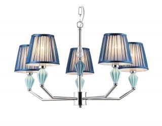 Подвесная люстра с абажуром и декором из керамики Ambrella LH 40W E14 LH75061