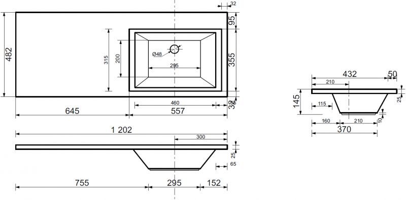 Тумба с раковиной Aquanet Токио 120 R белый 00239213