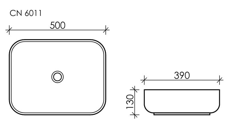 Раковина-чаша прямоугольная Ceramica Nova Element CN6011 50х40 см фото 7