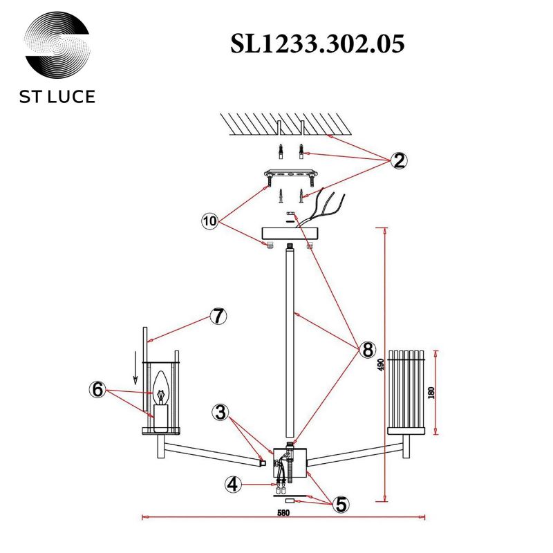 Потолочная люстра ST Luce BITONTO SL1233.302.05