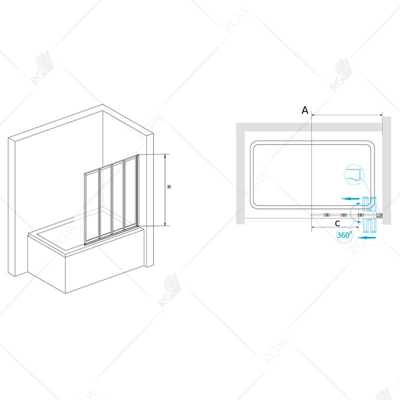 Ограждение на ванну RGW Screens SC-23B 03112308-14 80 см