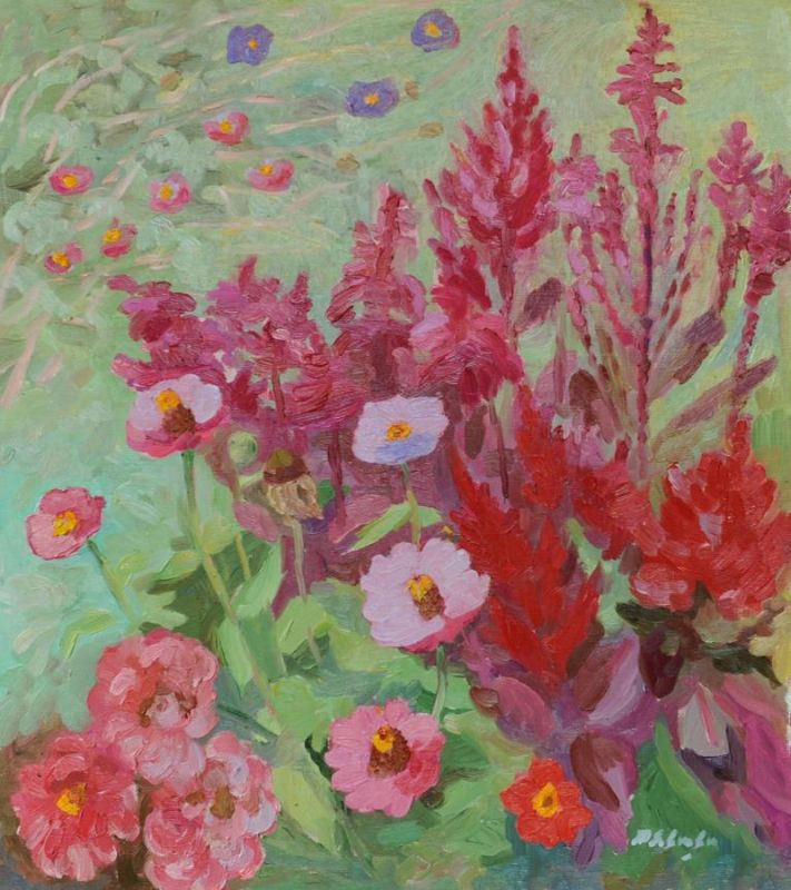 Картина "Цветы в саду" Явишева Татьяна