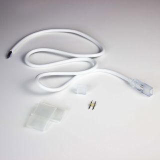 Комплект для подключения для гибкого неона Teamprof 8х16 мм TPF-FX816D-120-24V, белый провод TPF-PC-24V/DC-FX8*16D-NP-W