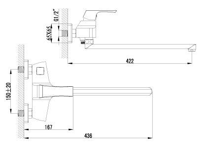 Смеситель для ванны Lemark Unit LM4517C фото 2