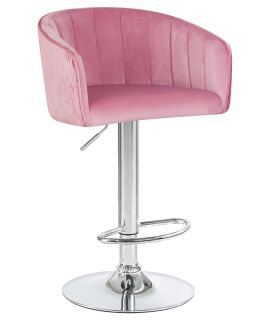 Барный стул Dobrin 5025-LM DARCY,  цвет сиденья розовый (1922-16), цвет основания хром