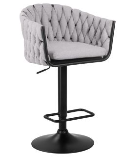 Барный стул Dobrin 9690-LM LEON,  цвет сиденья серый (LAR-275-17), цвет основания черный