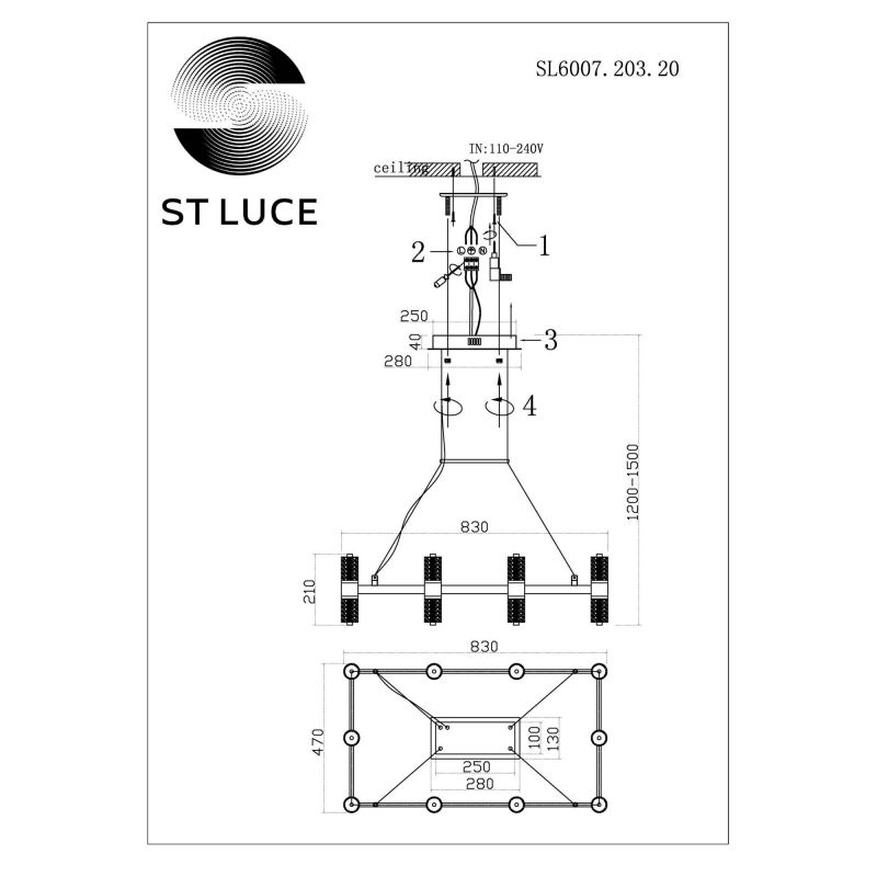 Люстра подвесная ST Luce Gemina SL6007.203.20