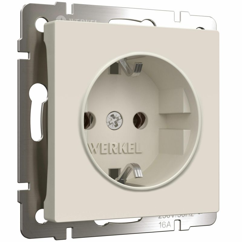 Розетка с заземлением (айвори матовый) Werkel W1171062 фото 1
