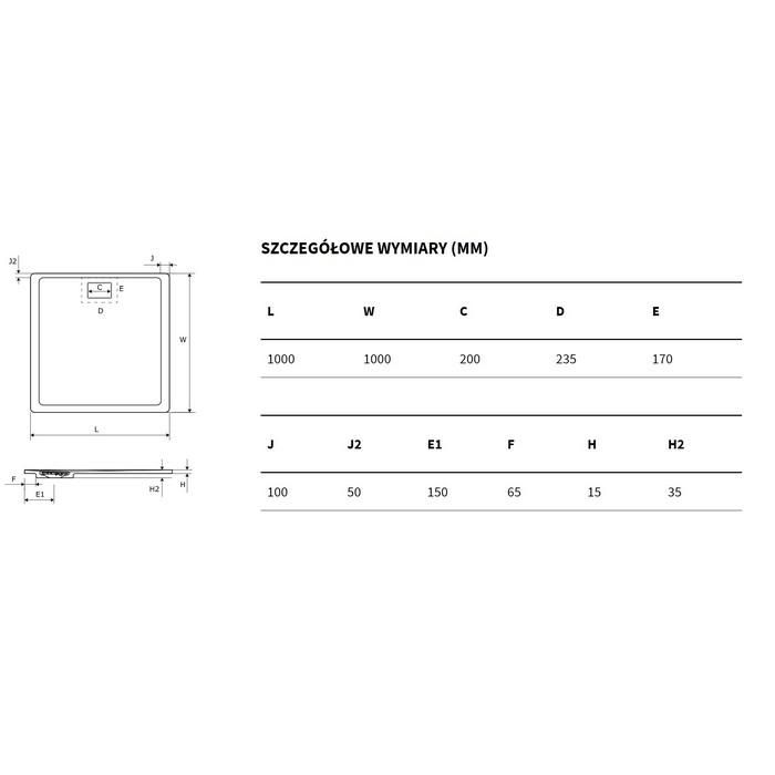 Душевой поддон Excellent Lavano BREX.1102.100.100.WHN 100x100 см