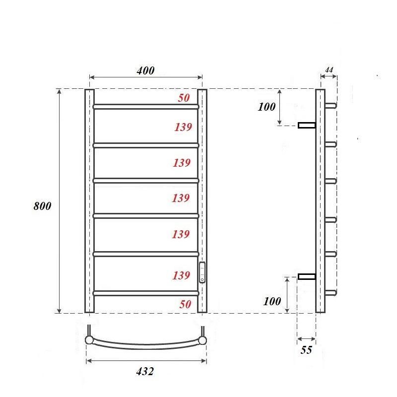 Полотенцесушитель электрический Point Афина PN04848B 40x80 см, черный фото 2