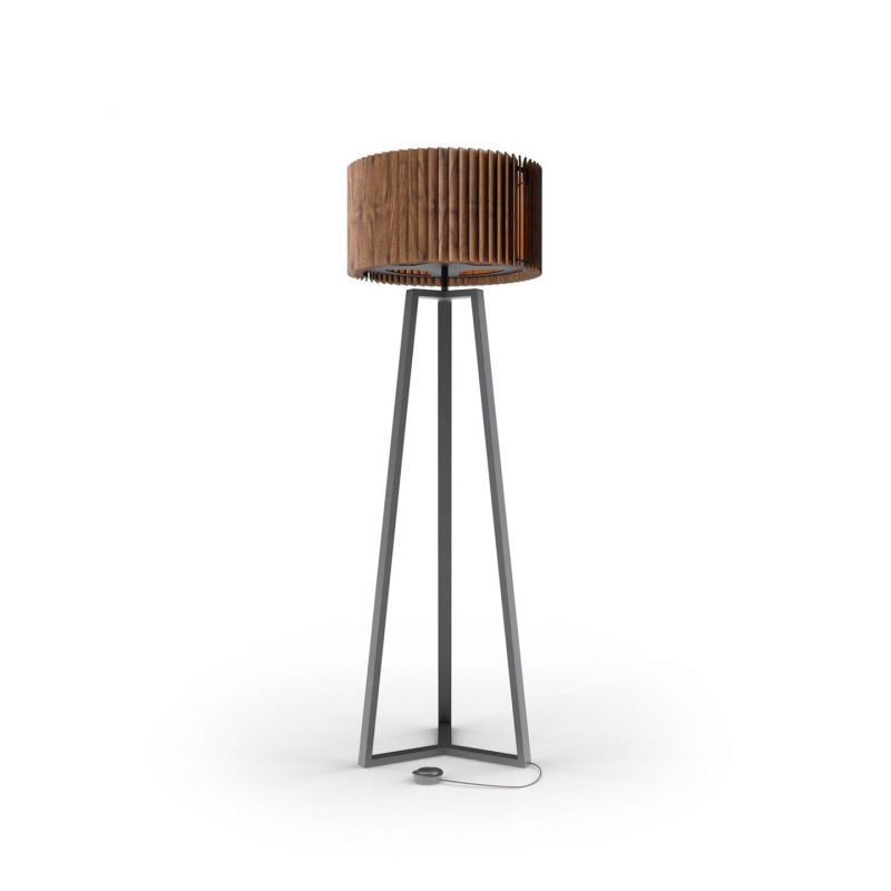 Напольный светильник Woodled Rotor Floor Lamp , американский орех , Черный R-T-02-02