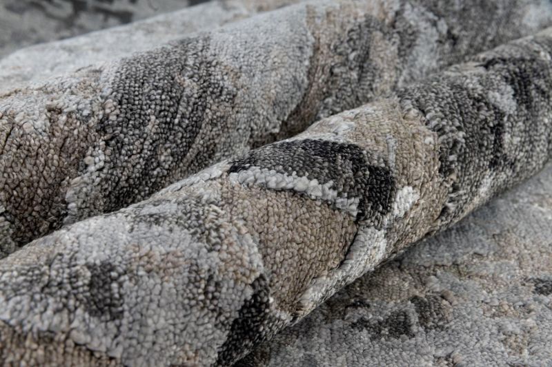 Индийский ковер из бамбукового шёлка Carpet «STORM» FR1221-SILVER-CHARCOAL 255 x 297 см фото 4
