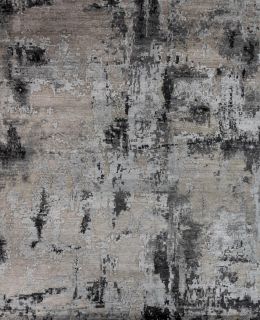 Индийский ковер из бамбукового шёлка Carpet «STORM» FR1221-SILVER-CHARCOAL 255 x 297 см