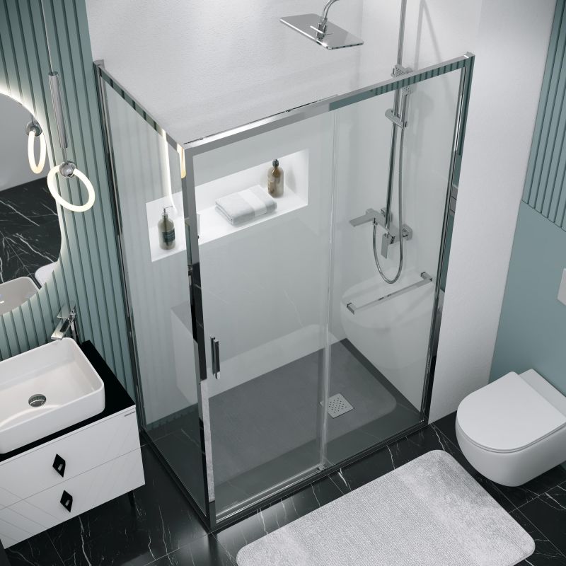 Душевая перегородка Grossman Style 200.K33.05.100.10.00, 100х195 см, профиль хром, стекло прозрачное фото 5