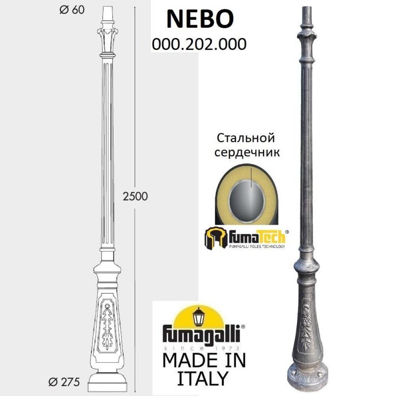 Парковый фонарь FUMAGALLI NEBO OFIR/SIMON 2L бронза, бежевый U33.202.R20.BYH27 фото 7