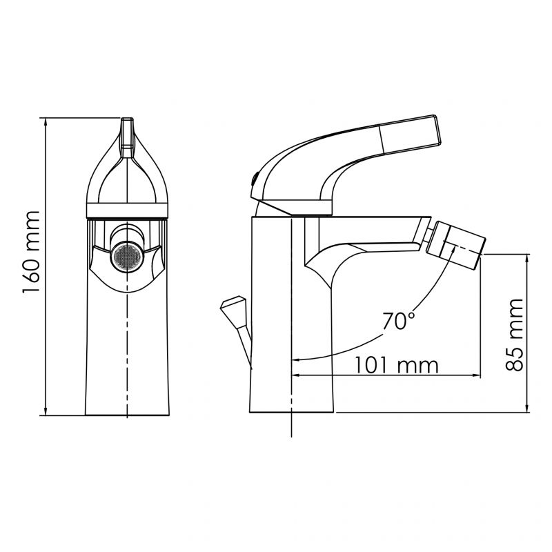 Смеситель для биде WasserKraft Sauer 7106 золото с д/к