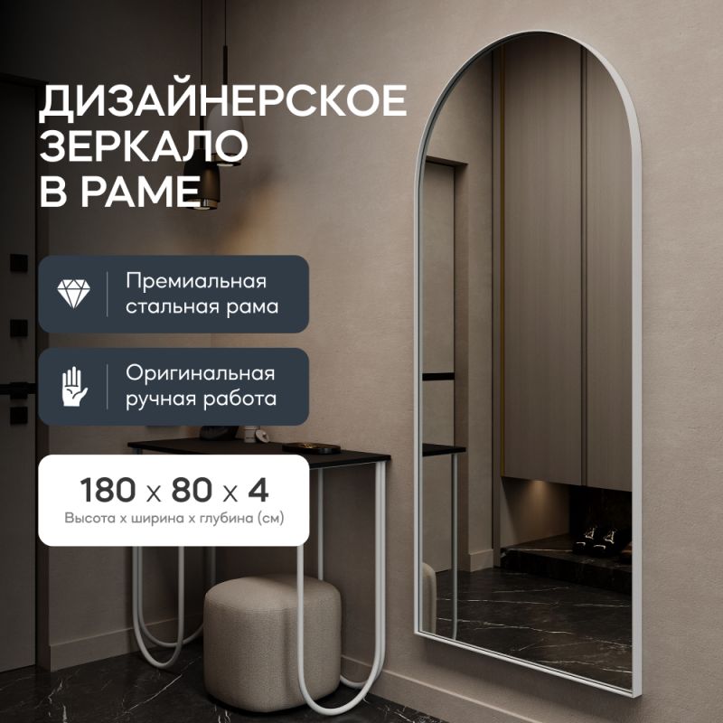 Напольно-настенное зеркало GENGLASS ARKIS L BD-2374085 белое фото 14