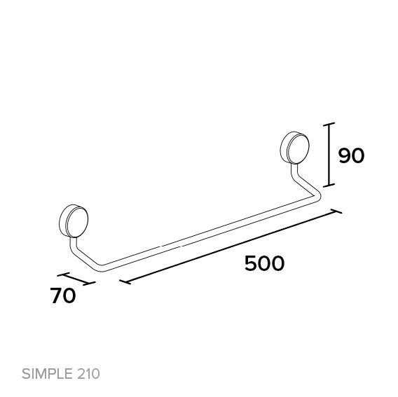 Держатель для полотенца 45см KION SIMPLE210