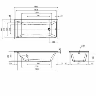 Каркас для ванны AM.PM Gem W93A-180-080W-R 180х80 см