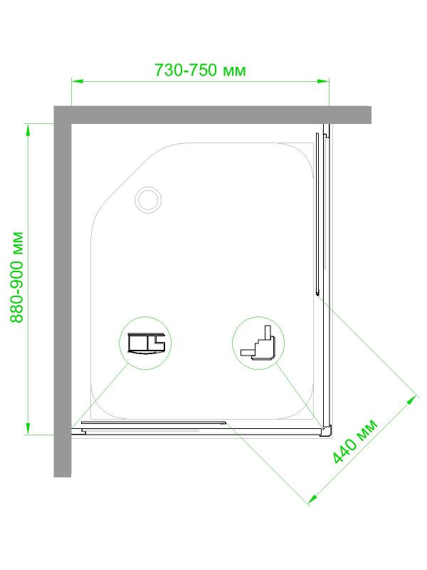 Душевой уголок Royal Bath HPD 75x90x185, RB9075HPD-T