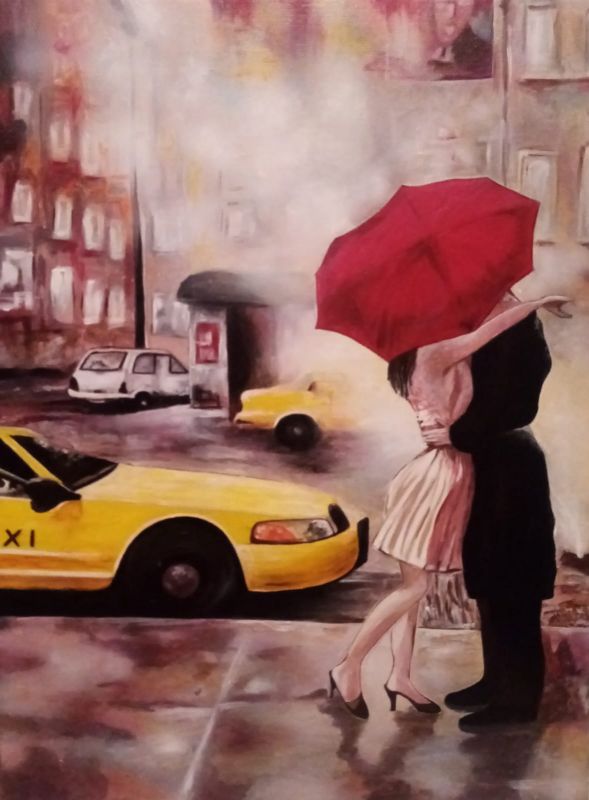 Картина "Двое под зонтом" Татьяна Фритц