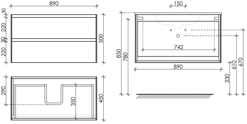 Тумба для раковины Sancos Cento CN90W 90 см, белая