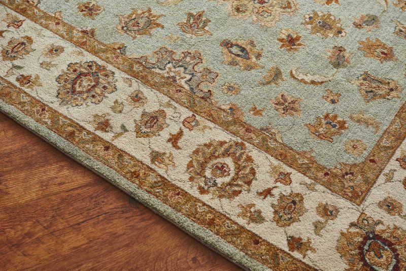 Индийский ковер из шерсти Carpet «GAZNI KANU» A239-LBLU-BGE 80 x 125 см фото 3