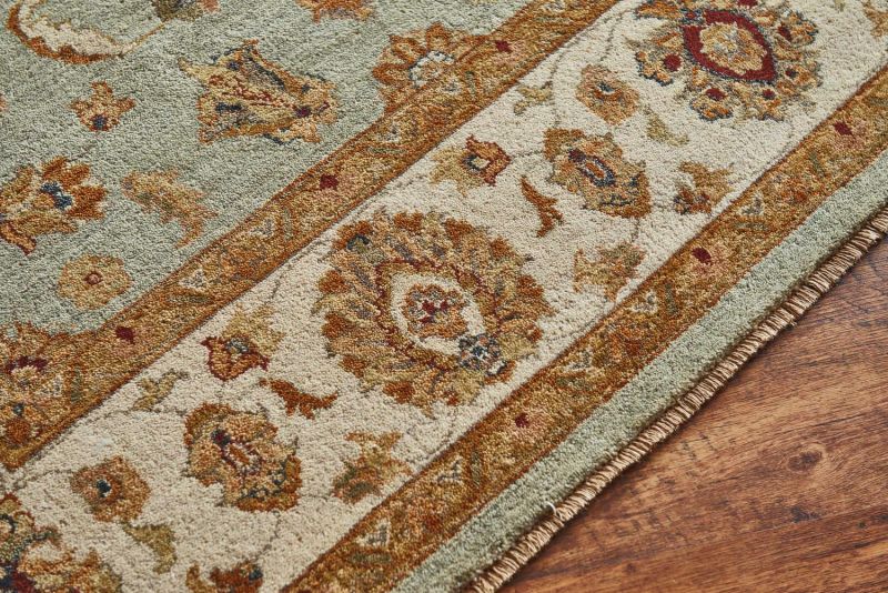 Индийский ковер из шерсти Carpet «GAZNI KANU» A239-LBLU-BGE 80 x 125 см фото 4