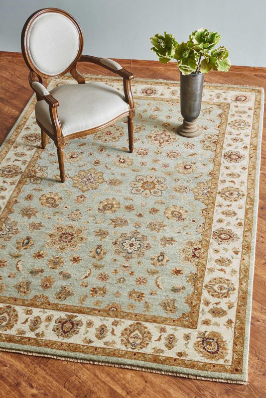 Индийский ковер из шерсти Carpet «GAZNI KANU» A239-LBLU-BGE 80 x 125 см фото 5
