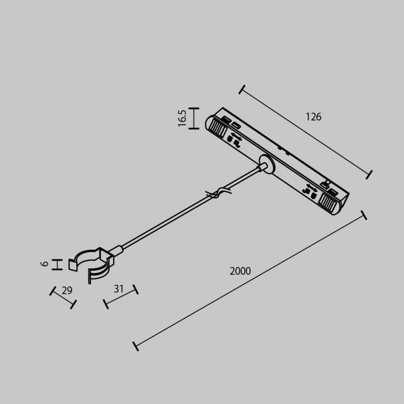 Коннектор с тросовым подвесом Maytoni Accessories for tracks Exility TRA101SWT-2B