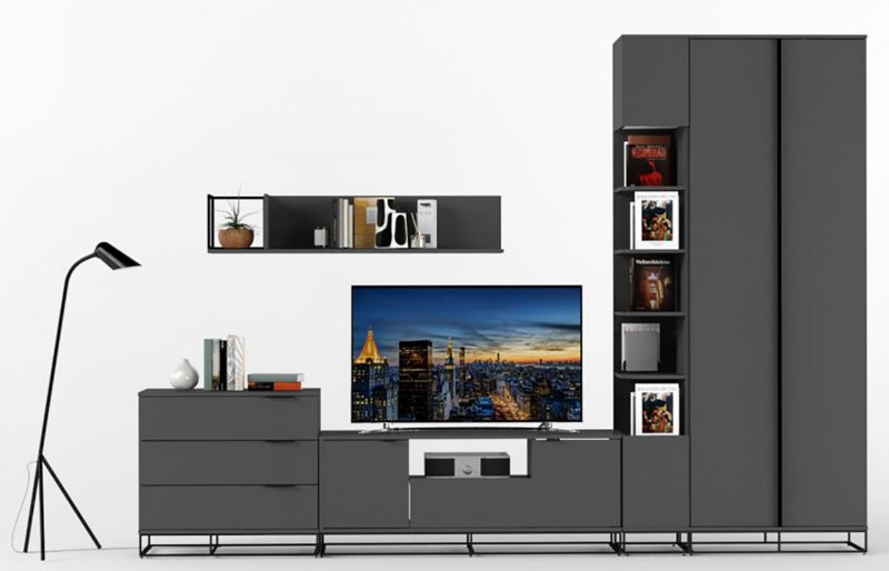 Полка навесная R-Home City большая графит BD-3070200 фото 8