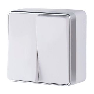 Выключатель  двухклавишный  Gallant (белый) Werkel W5020001