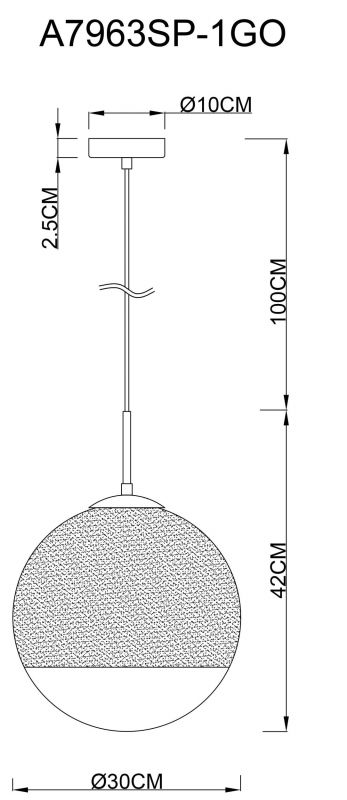 Подвесной светильник Arte Lamp JUPITER gold A7963SP-1GO