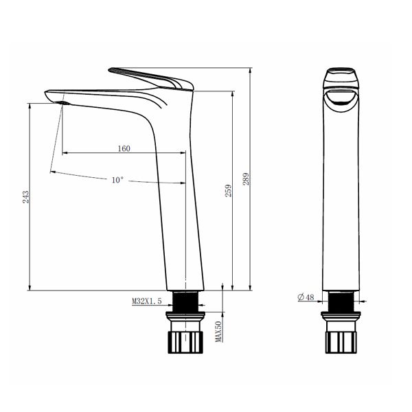 Смеситель для раковины Comforty 00-00004533 графит