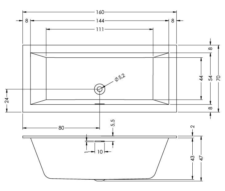 Акрилова ванна Riho Rething B104011005 160х70 см. фото 2