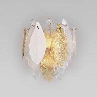 Настенный светильник Bogate's Leaf с фактурным стеклом 369/3