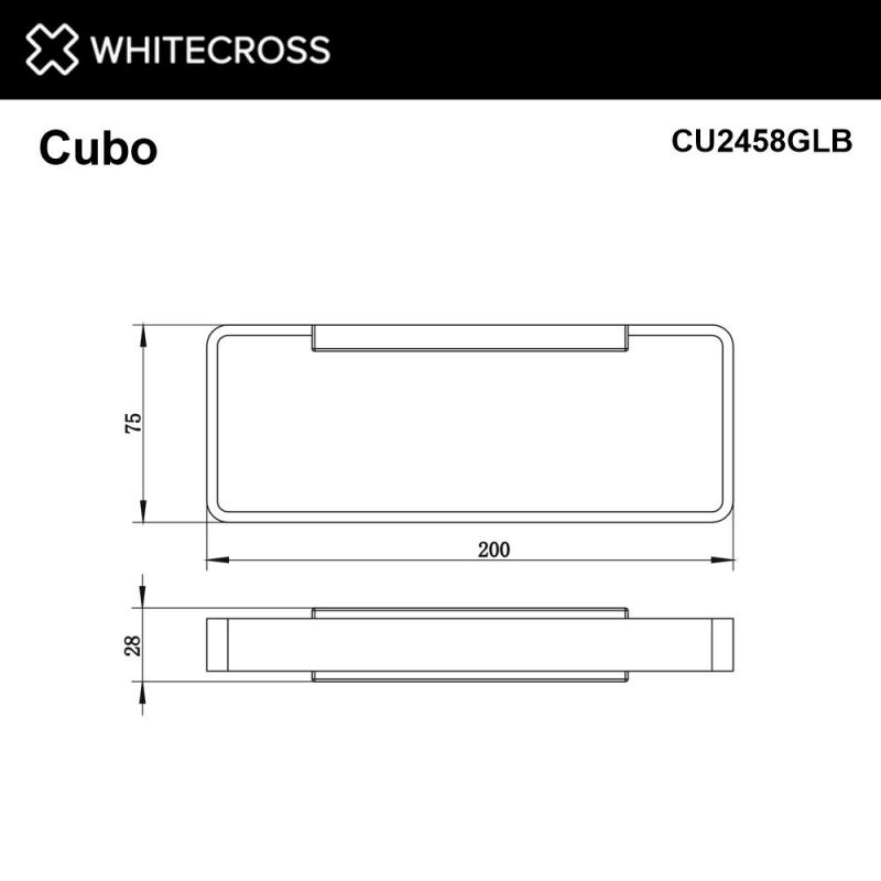 Полотенцедержатель WHITECROSS Cubo CU2458GLB, брашированное золото