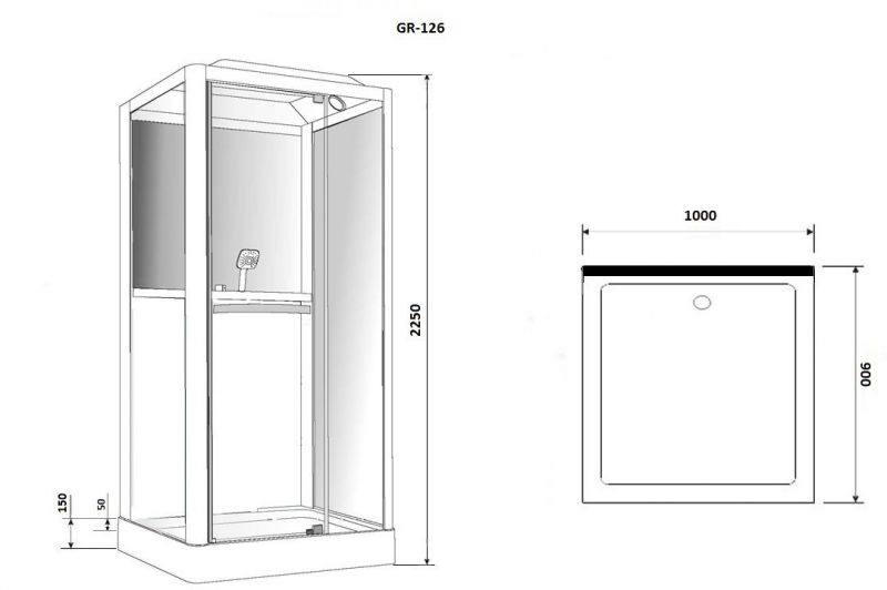 Душевая кабина Grossman GR126 100x90 фото 10