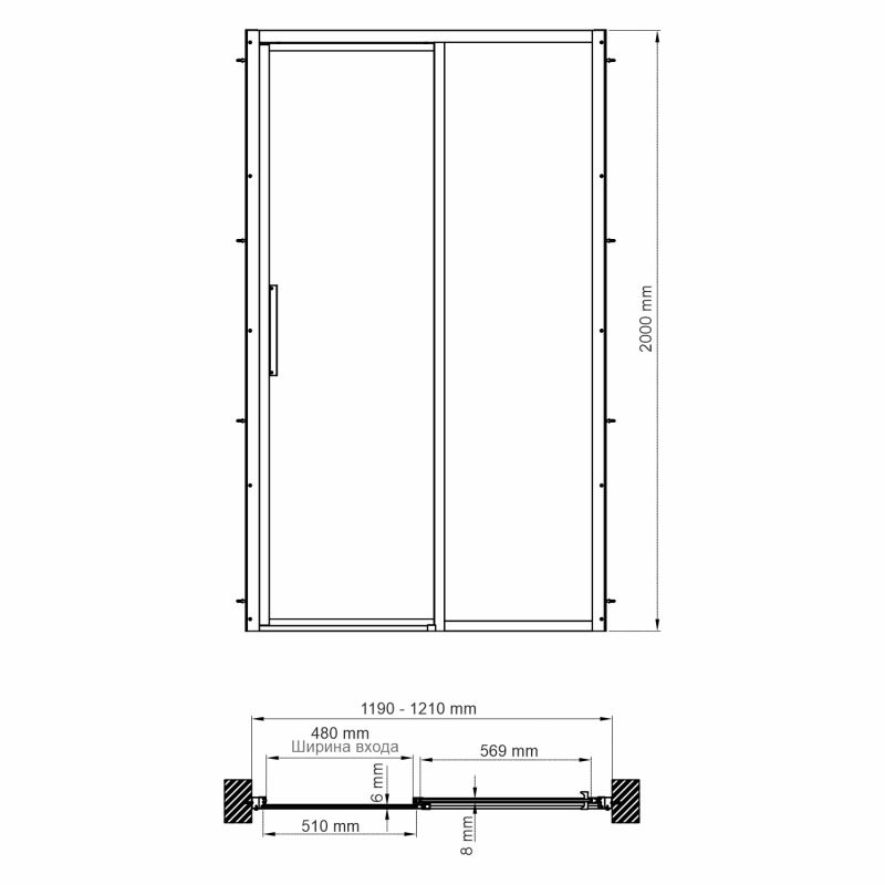 Душевая дверь WasserKRAFT Lopau 32S05R 120х200 см фото 3