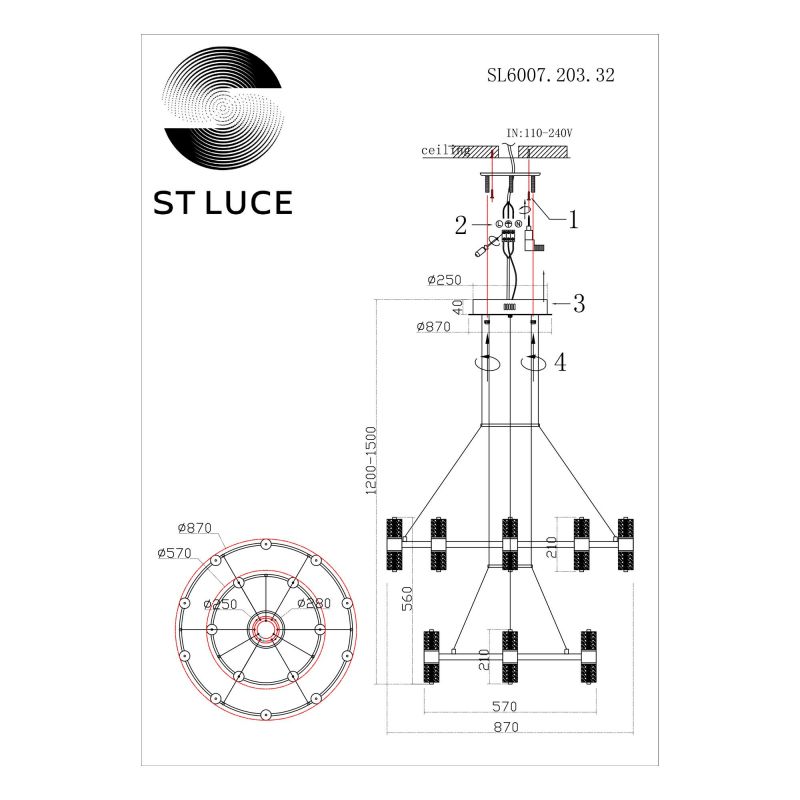 Люстра подвесная ST Luce Gemina SL6007.203.32