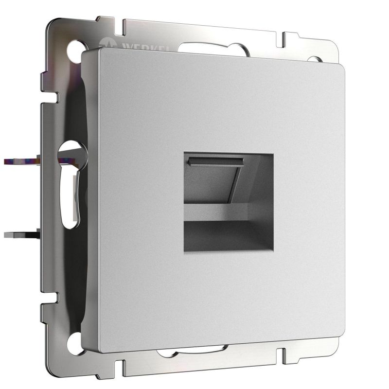 Розетка Ethernet RJ-45 (серебряный матовый) Werkel W1181065 фото 1
