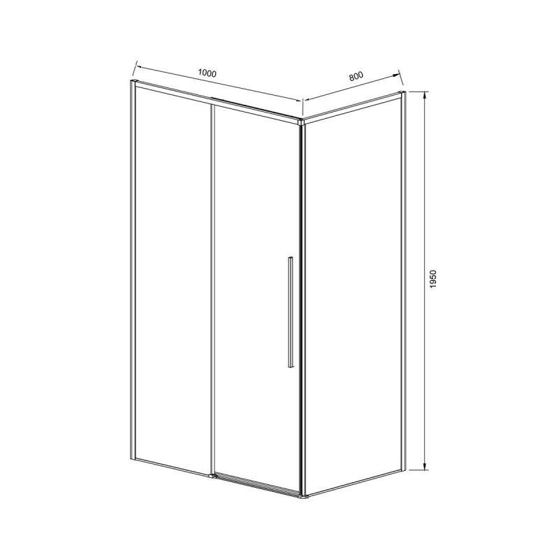 Душевой уголок Vincea Slim-N VSR-4SN8010CL 100x80 см, профиль хром, стекло прозрачное фото 3