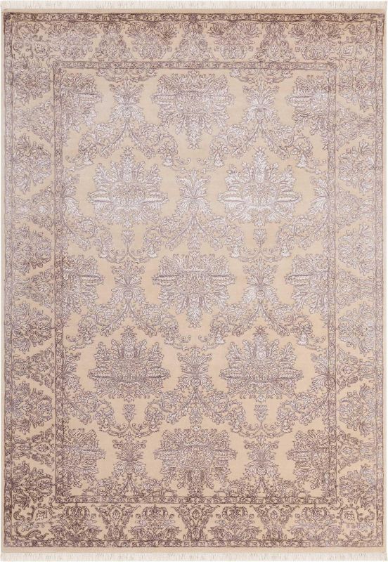 Индийский ковер из шерсти и арт-шёлка Carpet «KING OF AGRA» NO55N-CRE-CRE 68 x 134 см фото 1