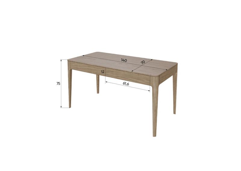 Стол письменный Ellipsefurniture Type 140*70 см (серо-бежевый) TY010304350101 фото 5