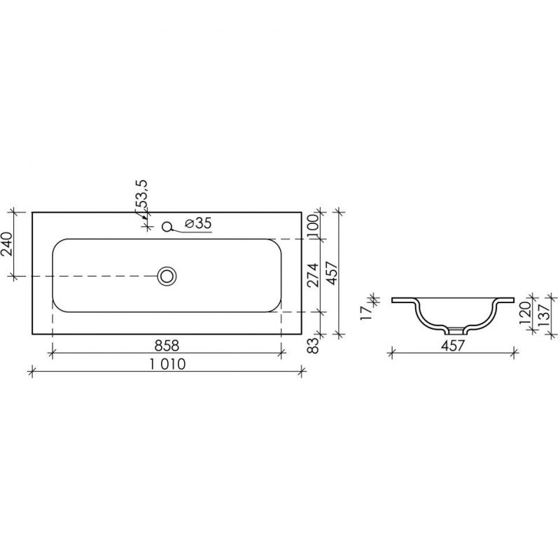 Раковина-столешница мебельная Ceramica Nova Grace CN7013MB черный матовый (для комплекта) фото 3